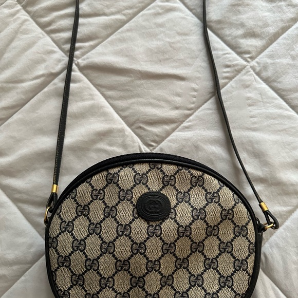 Gucci Cream and dark blue Crossbody Bag with Iconic Pattern - Picture 1 of 8